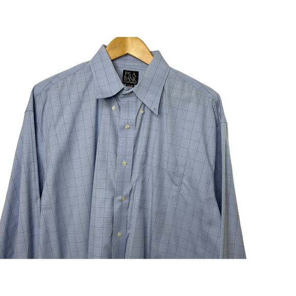 Jos. A. Bank Blue Long Sleeve Dress Shirt Traveler's Collection 17.5  34 - Picture 5 of 5